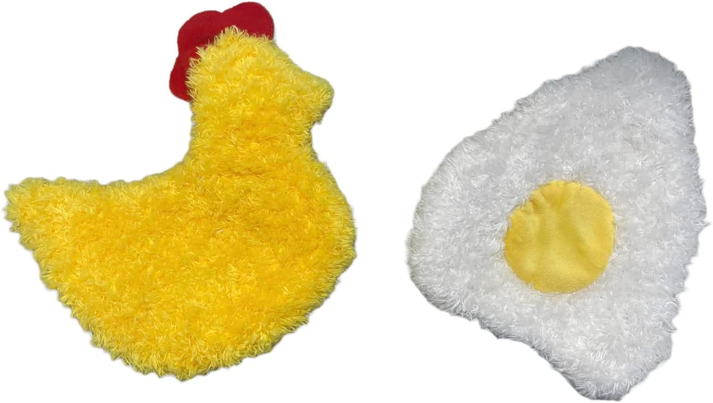 Chicken and Egg Crinkle Squeaker Pack Fun Durable Interactive Fetch Toys for Puppies Dogs Small Amimals
