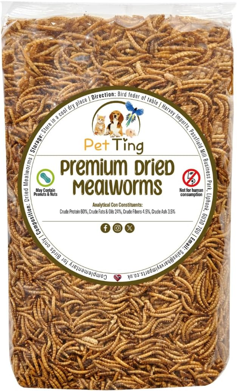 Premium 5L Bag of Dried Mealworms for Birds and Pets - High Protein Snack