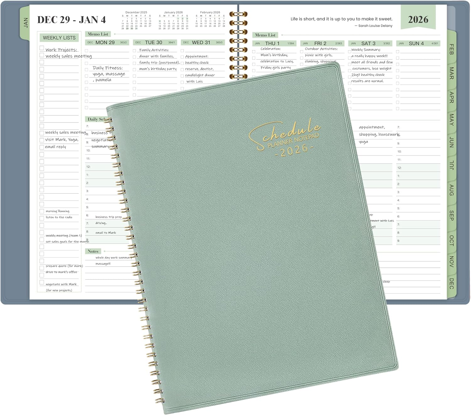 2026 Planner - Business Planner, JAN 2026 - DEC 2026, 2026 Appointment Book, 3-Tier Schedule Planner Notepad, 2026 Daily Planners, 8.74