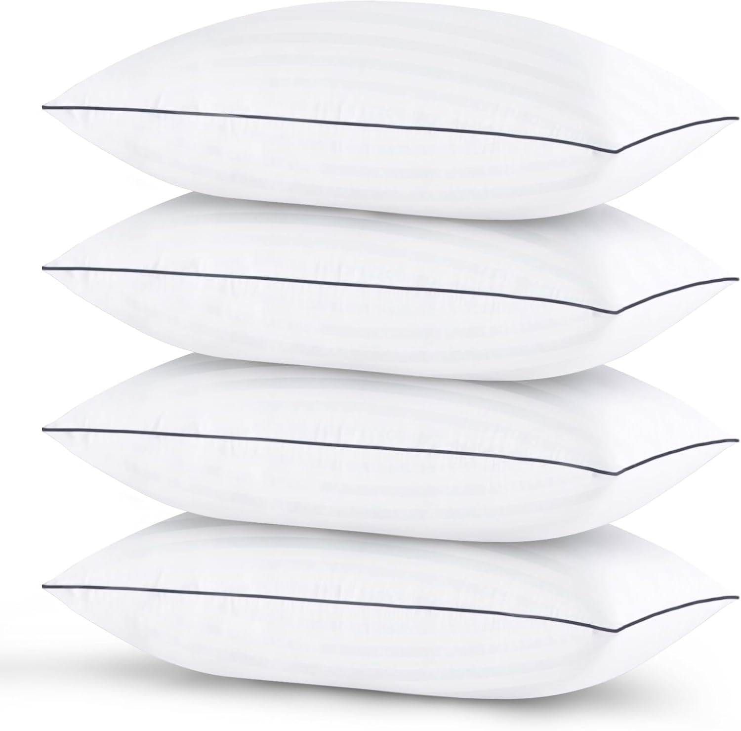 GOHOME Pillows Standard Size Set of 4 - Bed Pillows for Sleeping 4 Pack, Cooling Supportive Hotel Pillows with Premium Soft down Alternative Fill for Side Stomach and Back Sleepers