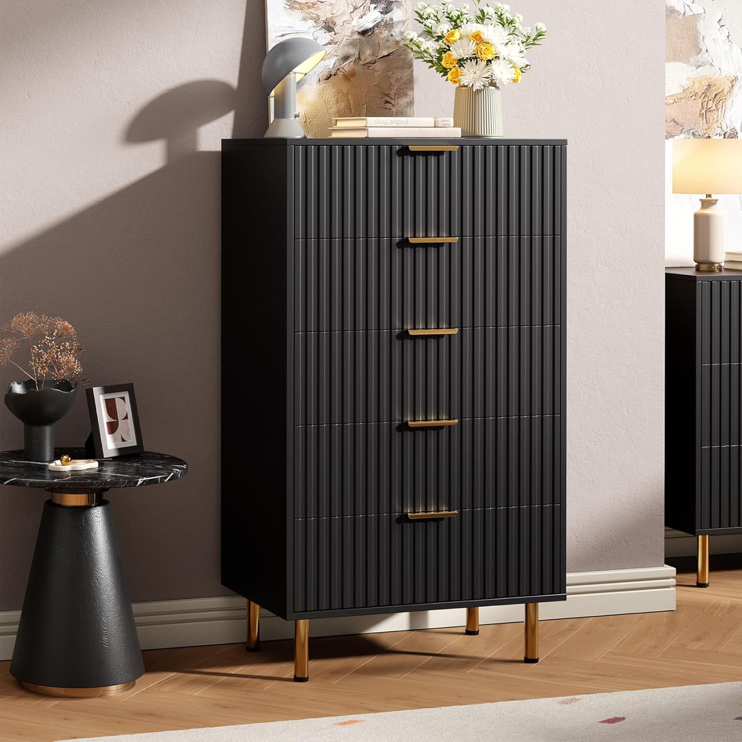 5 Drawer Dresser for Bedroom, 48 in Tall Modern Chest of Drawers with Deep  Drawe | eBay