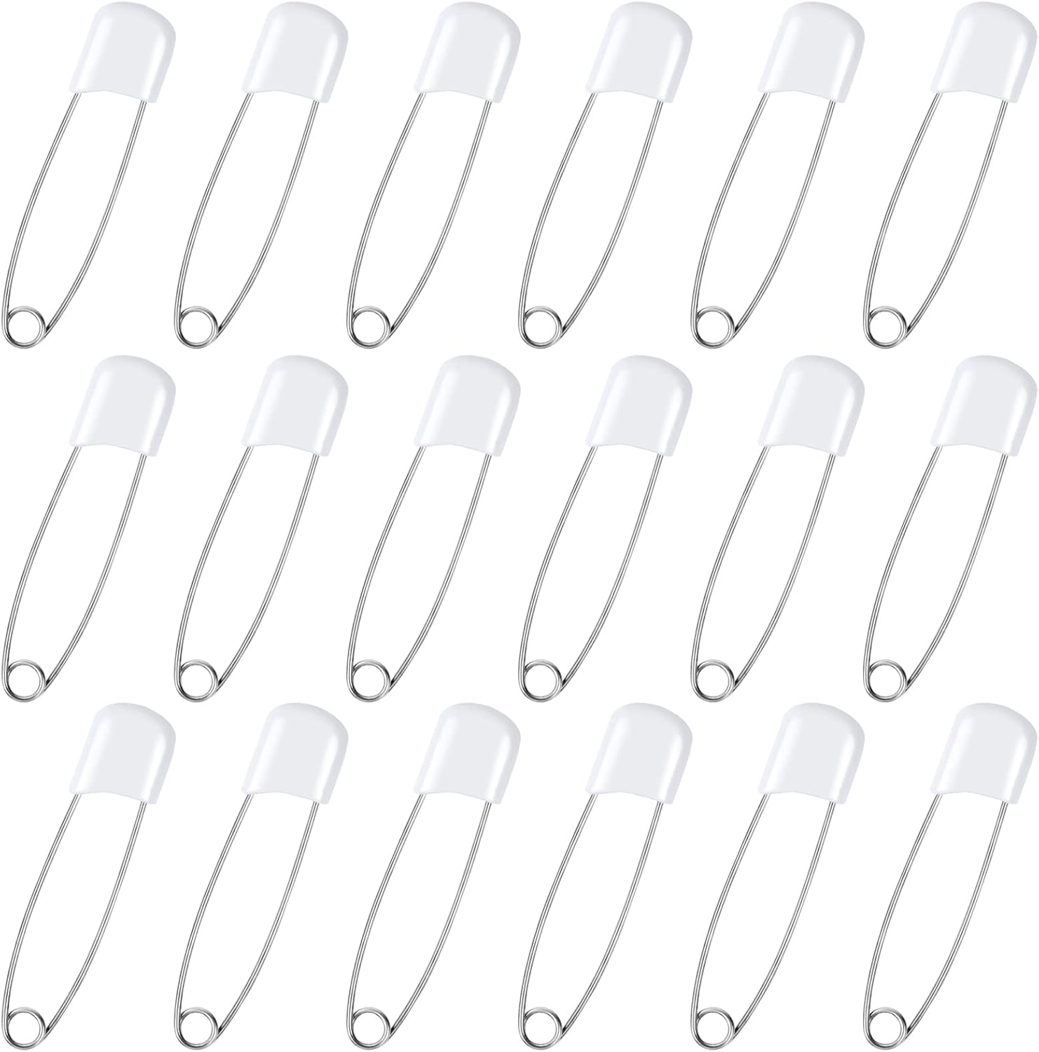 100 Pcs Diaper Pins, 2.2in Pins for Cloth Diapers Heavy Duty, White