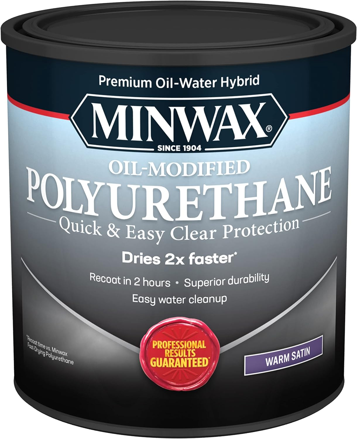 Water Based Oil-Modified Polyurethane, Warm Satin, Clear, 1 Quart