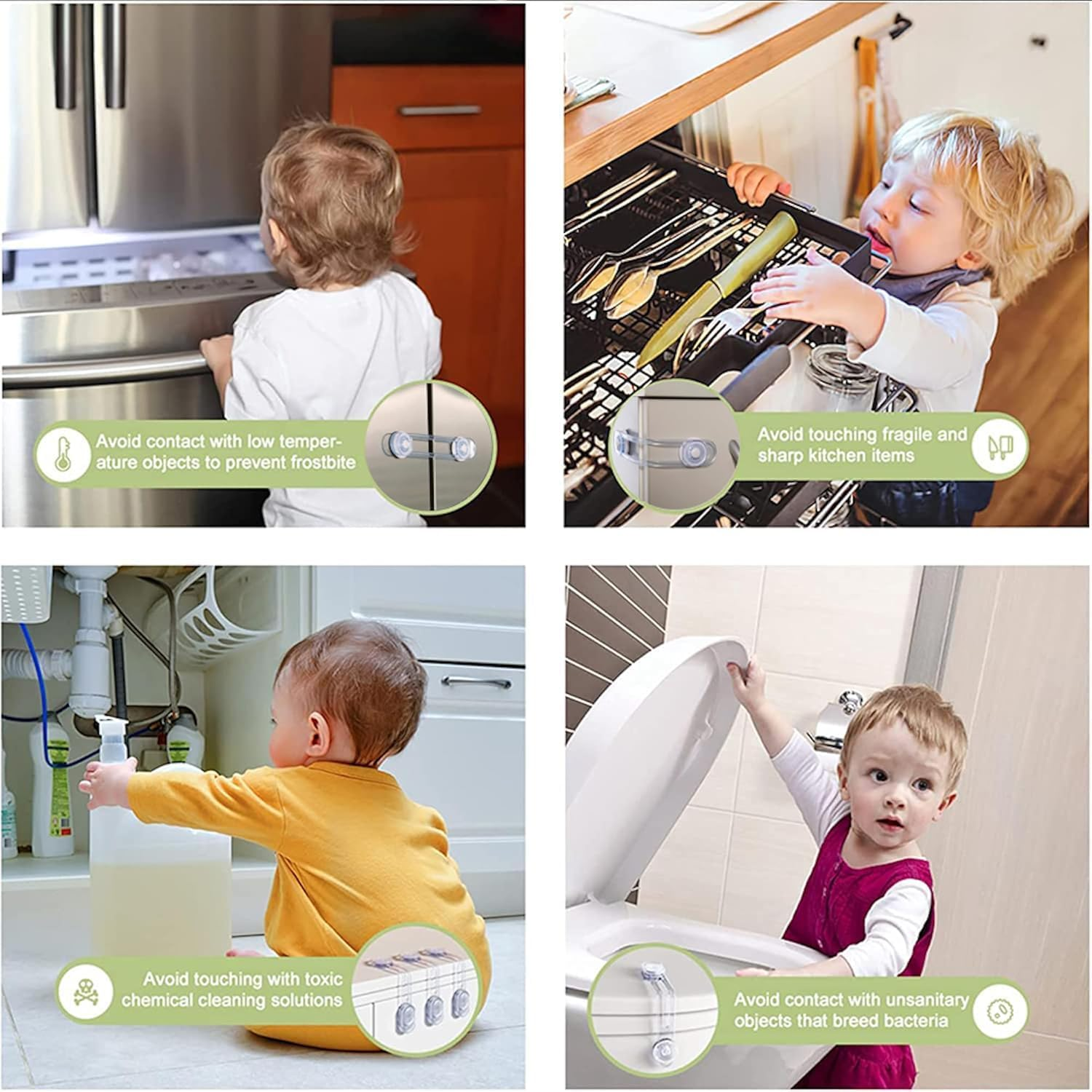 Clear Child Safety Guards & Locks, Ajustable Baby Proofing Cabinet and Drawer... - Picture 9 of 14