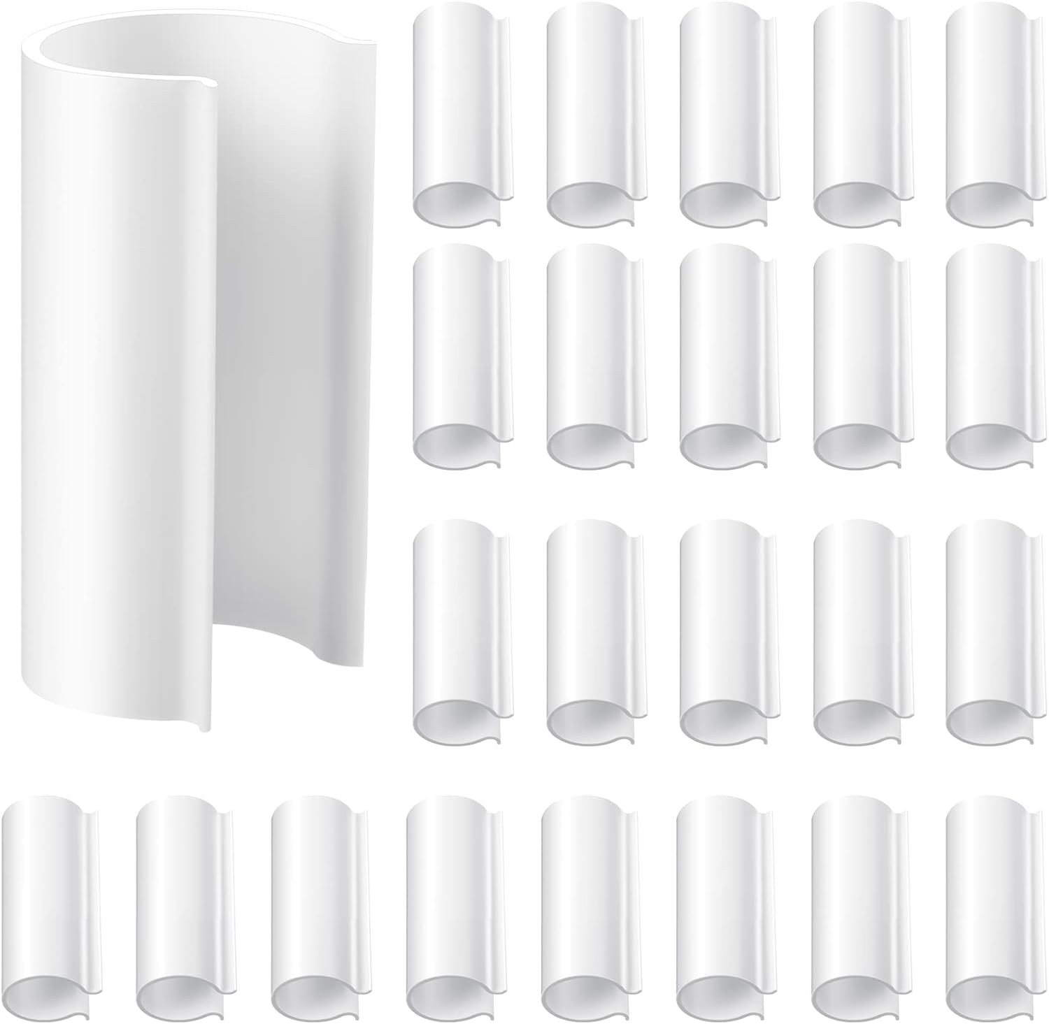 32 Pcs PVC Pipe Clips Pool Cover Clamps for above Ground Pool Greenhouses, Row Covers, Garden, Shelters, Bird Protection, 2.4 Inch Long(For 1 Inch PVC Pipe,White)