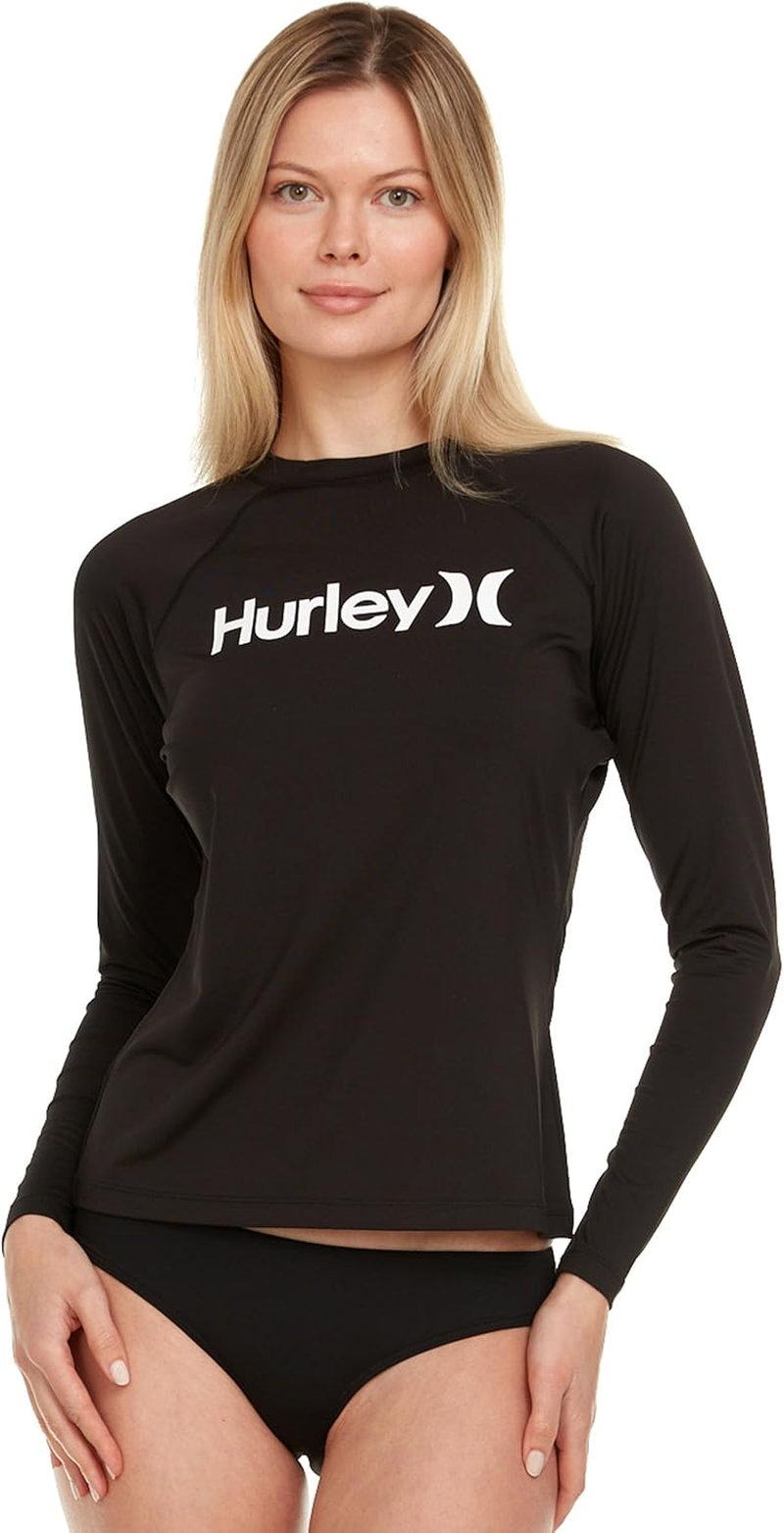 Hurley Womens Long Sleeve Rash Guard Swim Shirt UPF 50+ UV Protection Quick Dry
