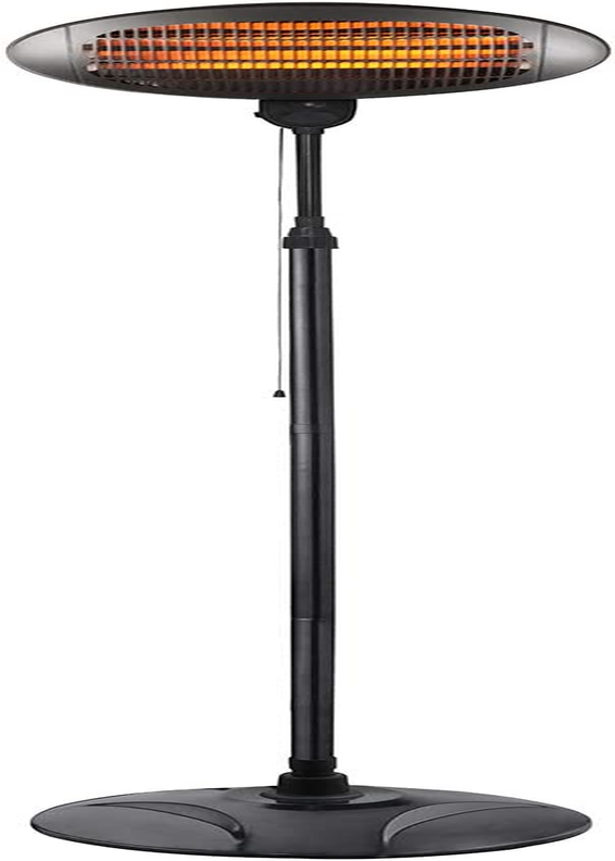Infrared Heater Free-Standing Portable Patio/Balcony Radiant Outdoor Heaters Plug and Set 2000-Watt with Adjustable Stand Height IPX4 Water-Resistant