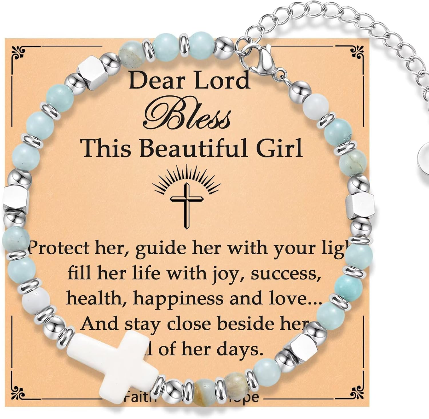 Christian Gifts for Women Cross Bracelets for Teen Girls Religious Prayer Jewelry for Her