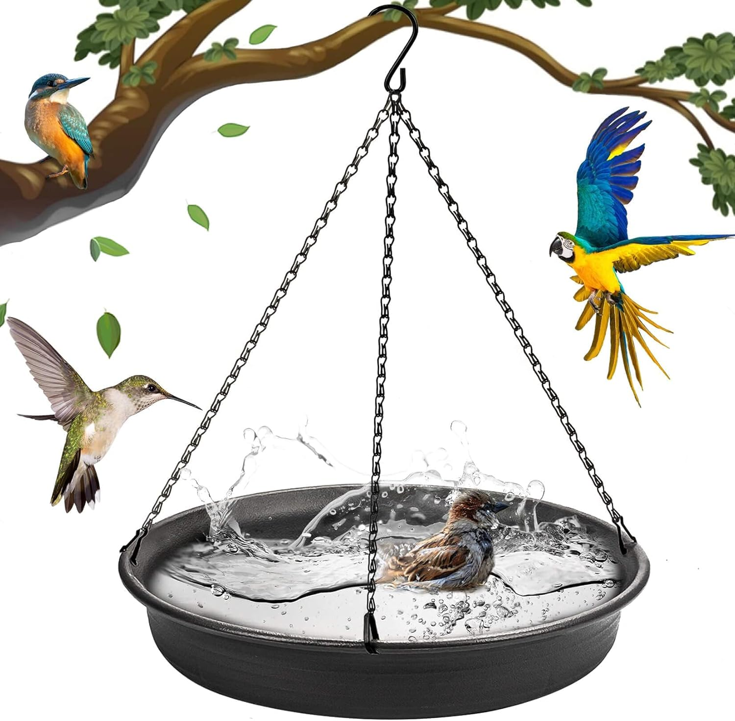Hanging Bird Bath Hanging Bird-Feeder - CARGEN Garden Birdbath Tray  Feeder Plate Water Bowl or Water Bowl for Outdoors Garden Patio Decoration