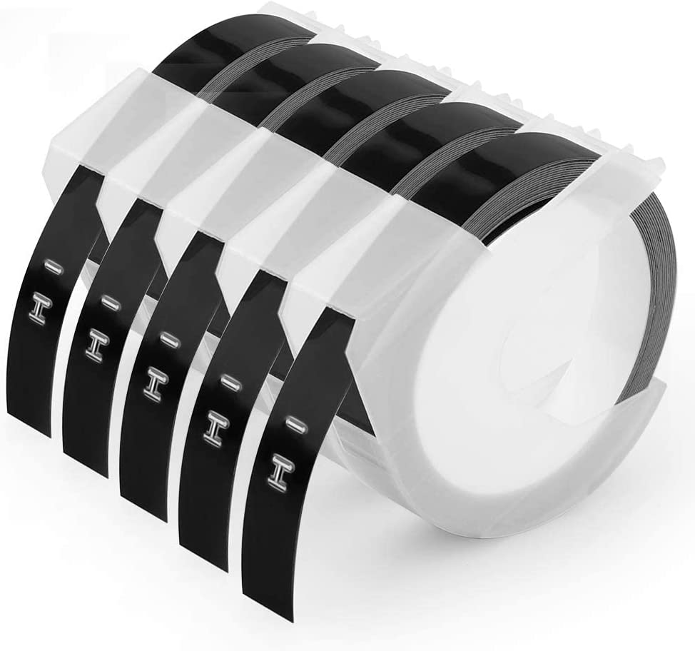 Cinta De Etiquetas En Relieve Para Dymo 3/8 Pulgadas 3D Plastico 1741670 Blanco