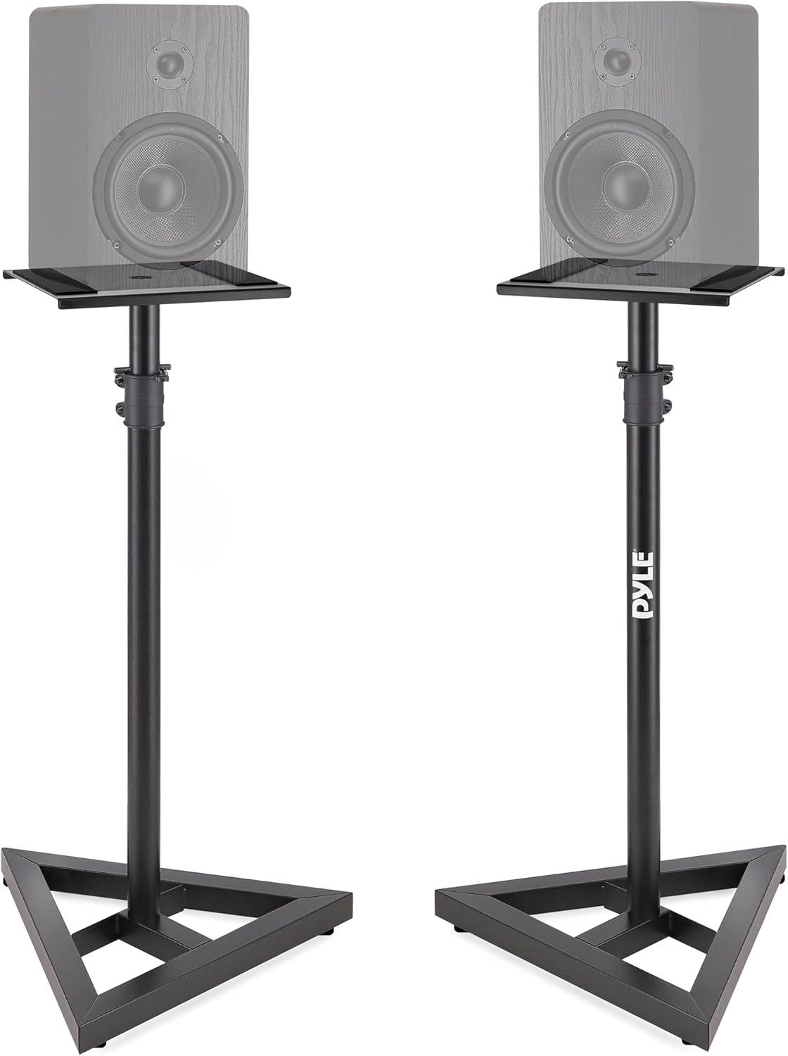 Bookshelf Speaker Stands Pair, Adjustable 66–132 Cm Floor Speaker Stands, Heavy Duty Surround Sound Home Theatre Speaker Mounts, Black