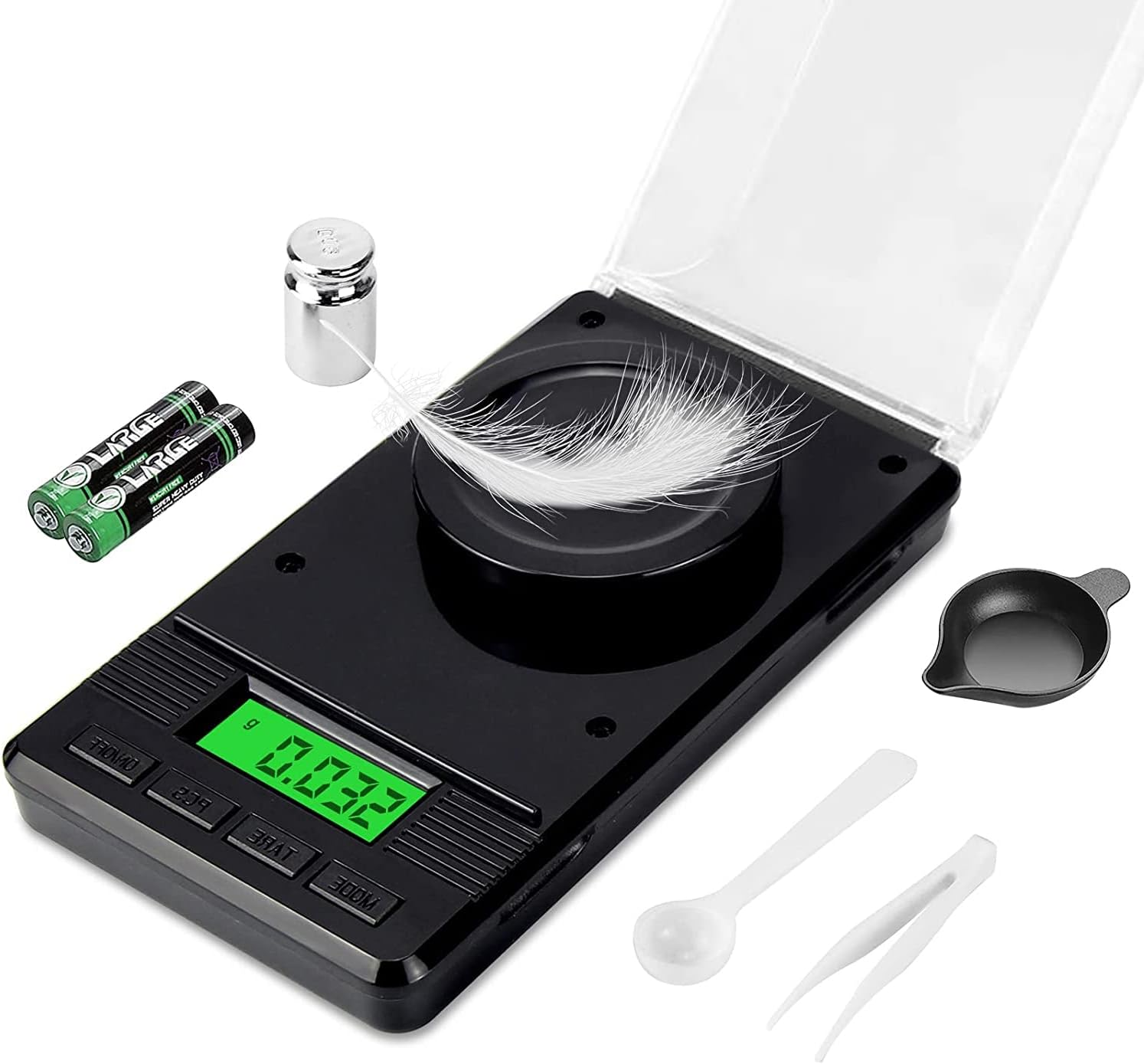 Milligram Scale 50G/0.001G, Digital Mg Scale with 50G Calibration Weight and Accessories, High Precision Scale for Jewelry, Powder, Medicine, Gold, Gem