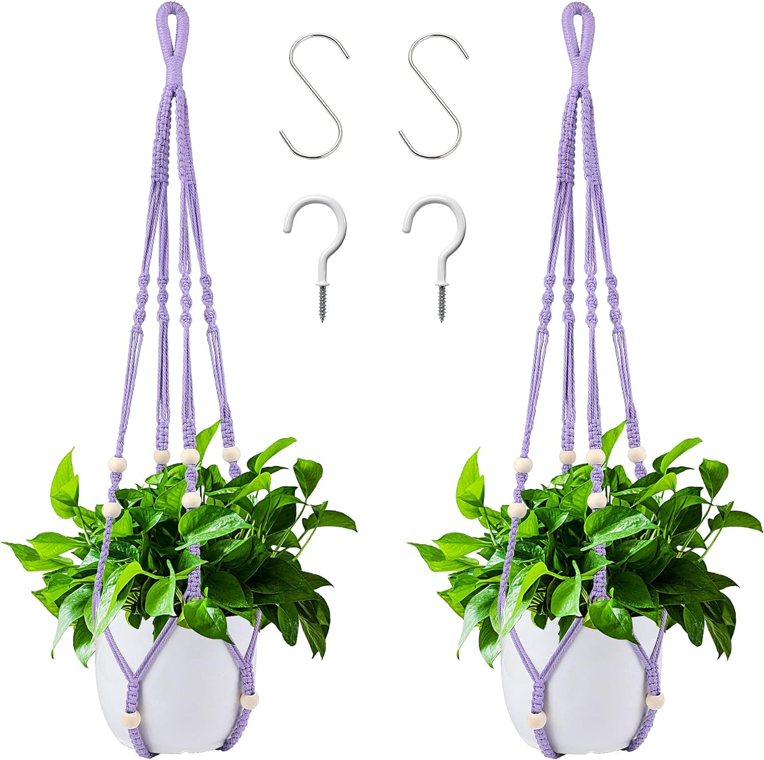 Augshy Macrame Hanging Planter, Hanging Planters for Indoor Outdoor Home Decor