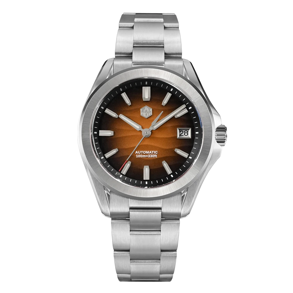 San Martin Modell SN0129 Gada Uhr 39 mm Wüstenstruktur mit NH35, Automatikuhr + Saphirglas, Wasserdicht, 100 M Leuchtend
