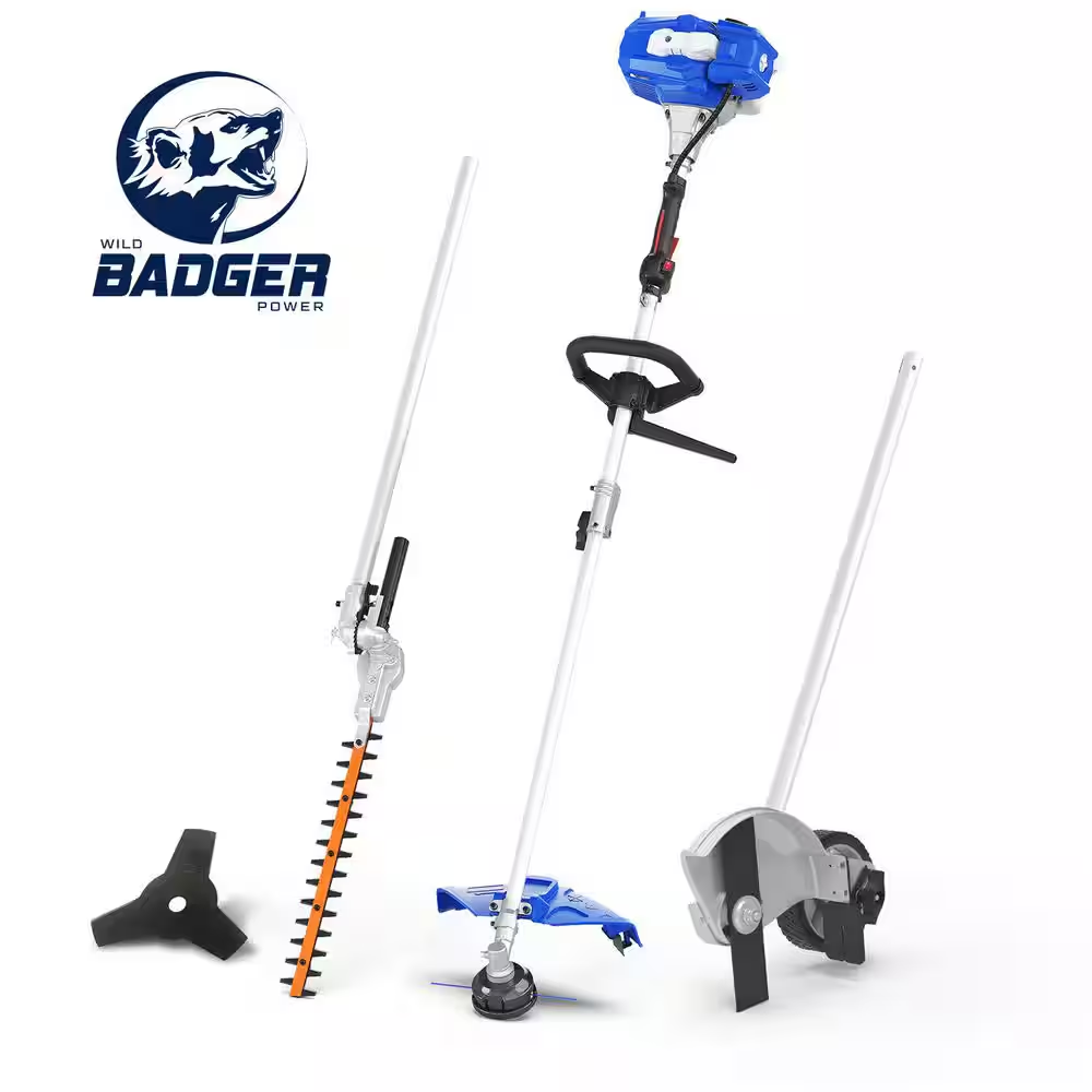 26Cc 2-Cycle Gas Engine Multi-Tool with String Trimmer/Edger, Hedge Trimmer and Brush Cutter Blade Combo Kit (4-Tools)