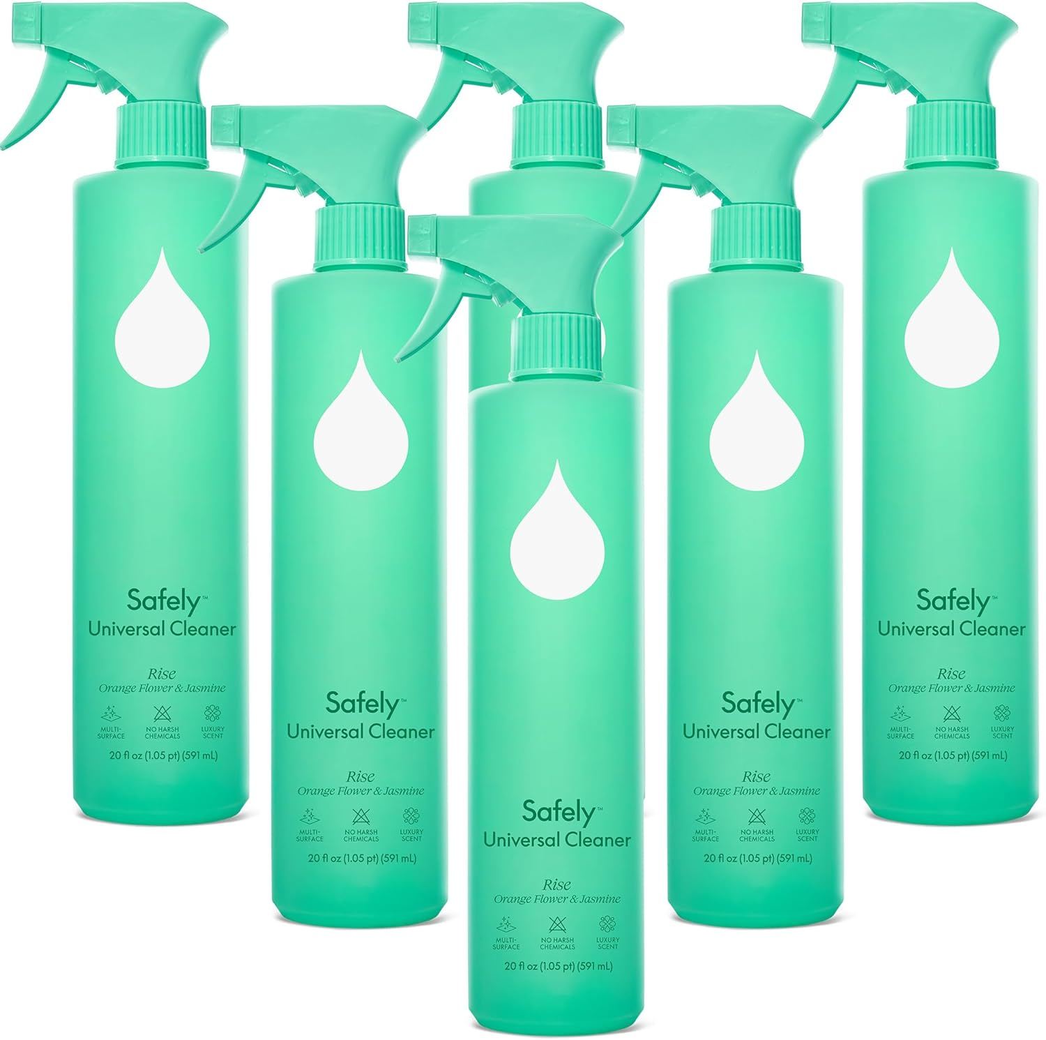 Universal Cleaner–Plant-Based Multi-Purpose Spray with Rise Scent|Bleach-Free,Safe for Family & Pet|Tough on Messes,Gentle on Surfaces|All Purpose Cleaner for Home & Kitchen- 20 Oz,Pack of 6