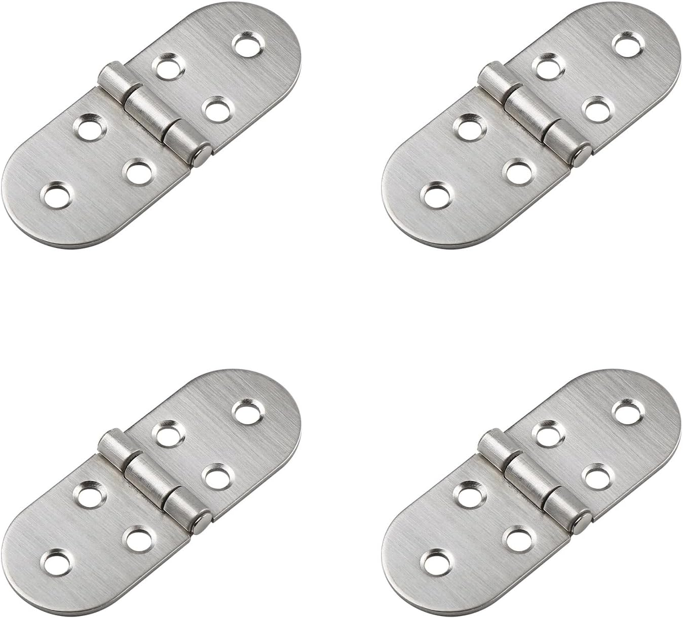 4 Pcs Folding Flip Top Hinges for Countertop Flaps, Durable Stainless Steel Kitchen Cabinet Hinges