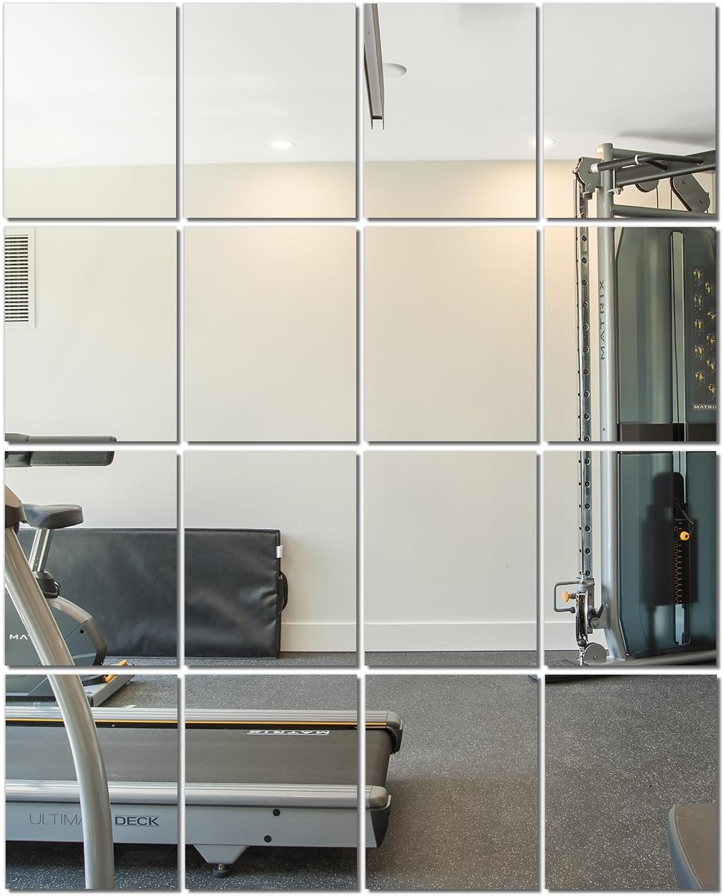 Delma Glass Full Length Wall Mirror Tiles, 14'' x 12'' x 4PCS, Frameless Full... - Picture 11 of 13