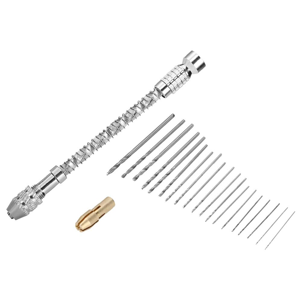 Micro Screw Extractor, Mini Portable Small Hand Drill with 20Pcs Drill Bits Tool