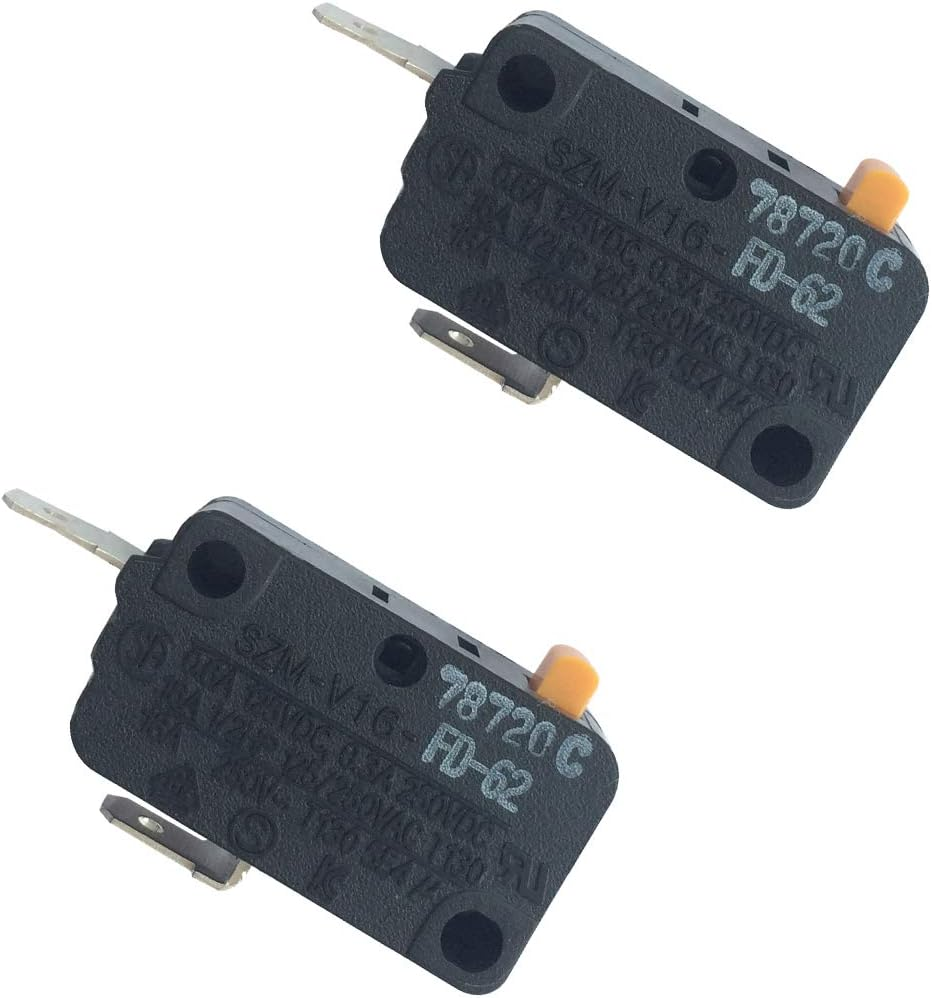 SZM-V16-FD-62 WB24X830 Monitor Switch RE2 Replacement for GE Starion Microwave 3405-001033 WB24X0800 WB24X800 AP2024338 PS237422 De34-20019A(Normally Closed)(Pack of 2)