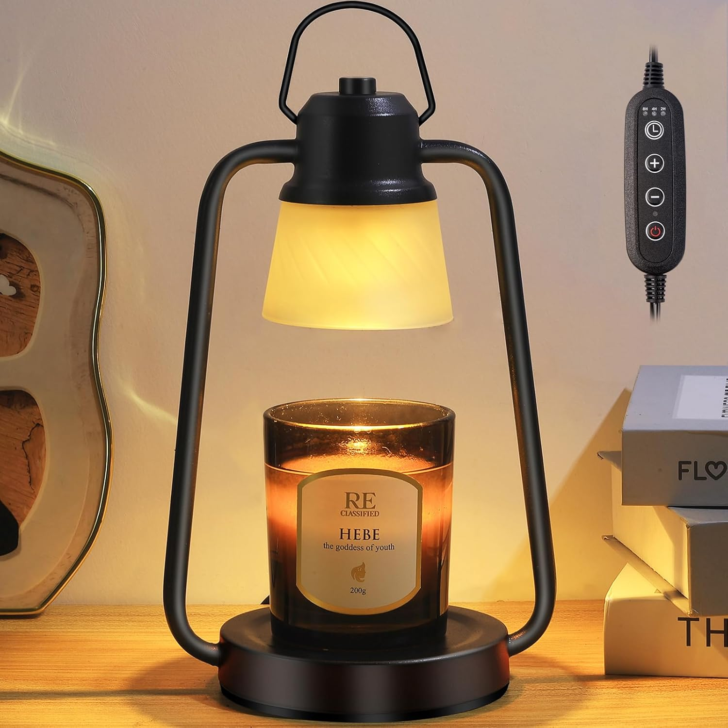 Candle Warmer Lamp with Timer Dimmer - Electric Wax Melt Warmer Lamp for Jar Candles, Vintage Candle Lamp Warmer with 2 Bulbs, Christmas Gifts for Women Mom, House Warming Gifts New Home Decor