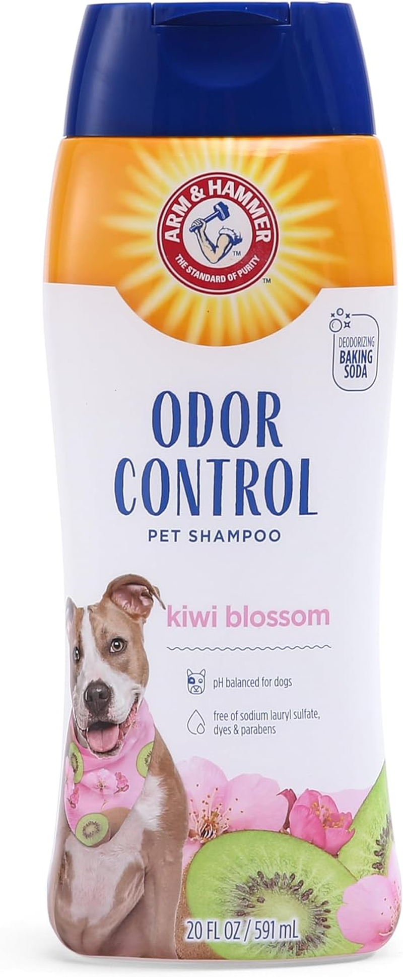 Deodorizing Dog Shampoo with Baking Soda, Tearless & Moisturizing, Kiwi Scent, 20oz.