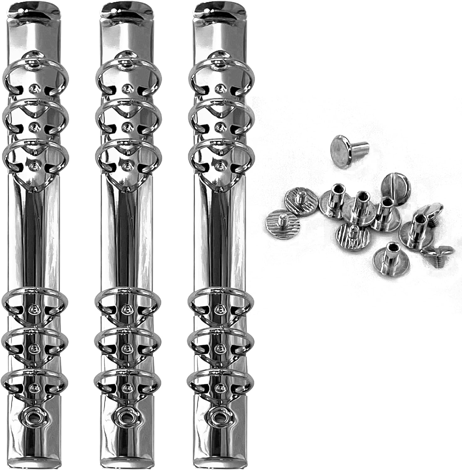 3 Pack of A5 Notebook Mechanism Replacement Kit 20mm 6-Ring Metal Binder Mechan