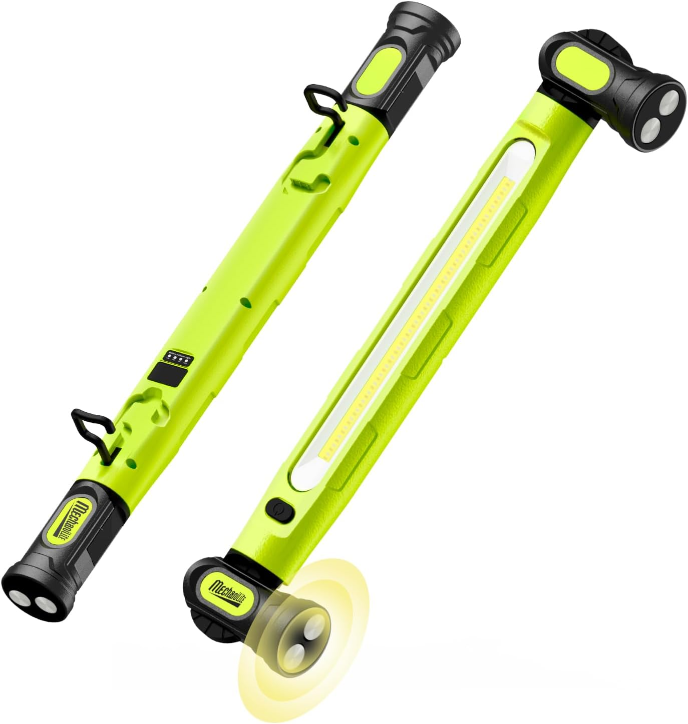 Under Hood Work Light Bar, 3000LM LED Magnetic Light Bar with Hooks, 5200Mah Cordless Rechargeable Hood Light for Mechanic/Car Repairing/Garage-Green