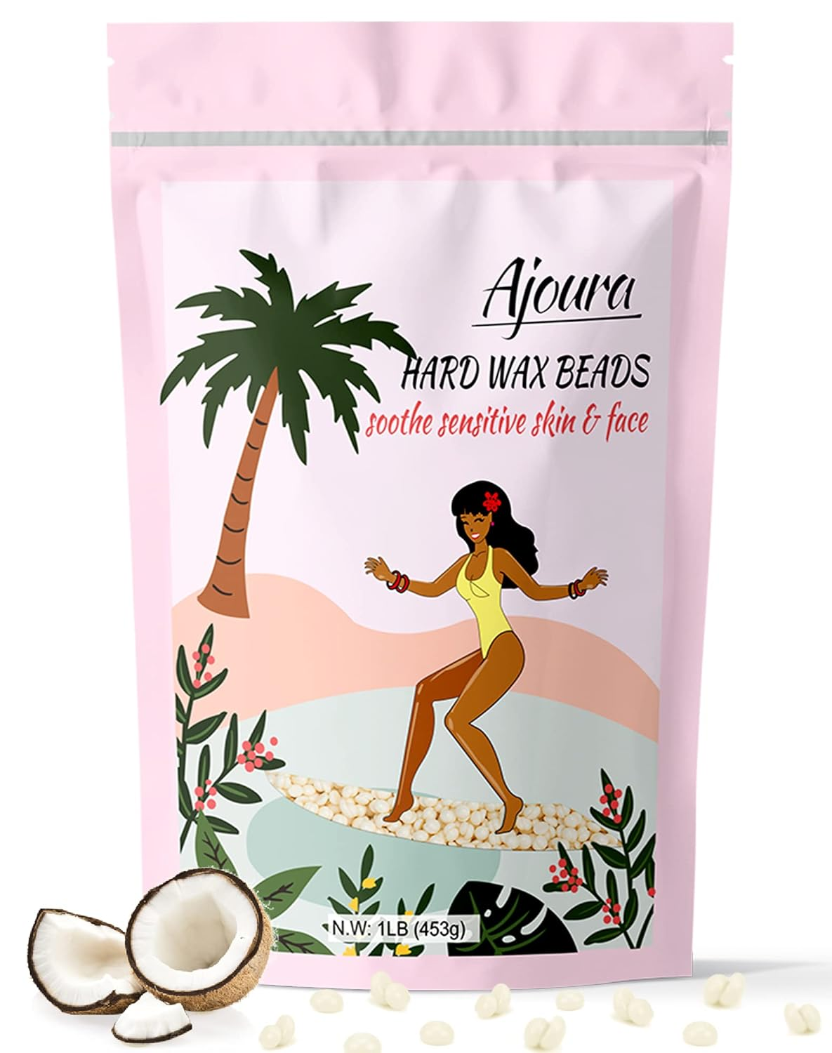 Ajoura 1Lb Refill Wax Beans for Hair Removal Kit, Brazilian Coarse Waxing Bikini