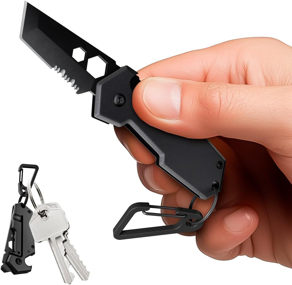 Mini Keychain Knife with Carabiner - 1.3