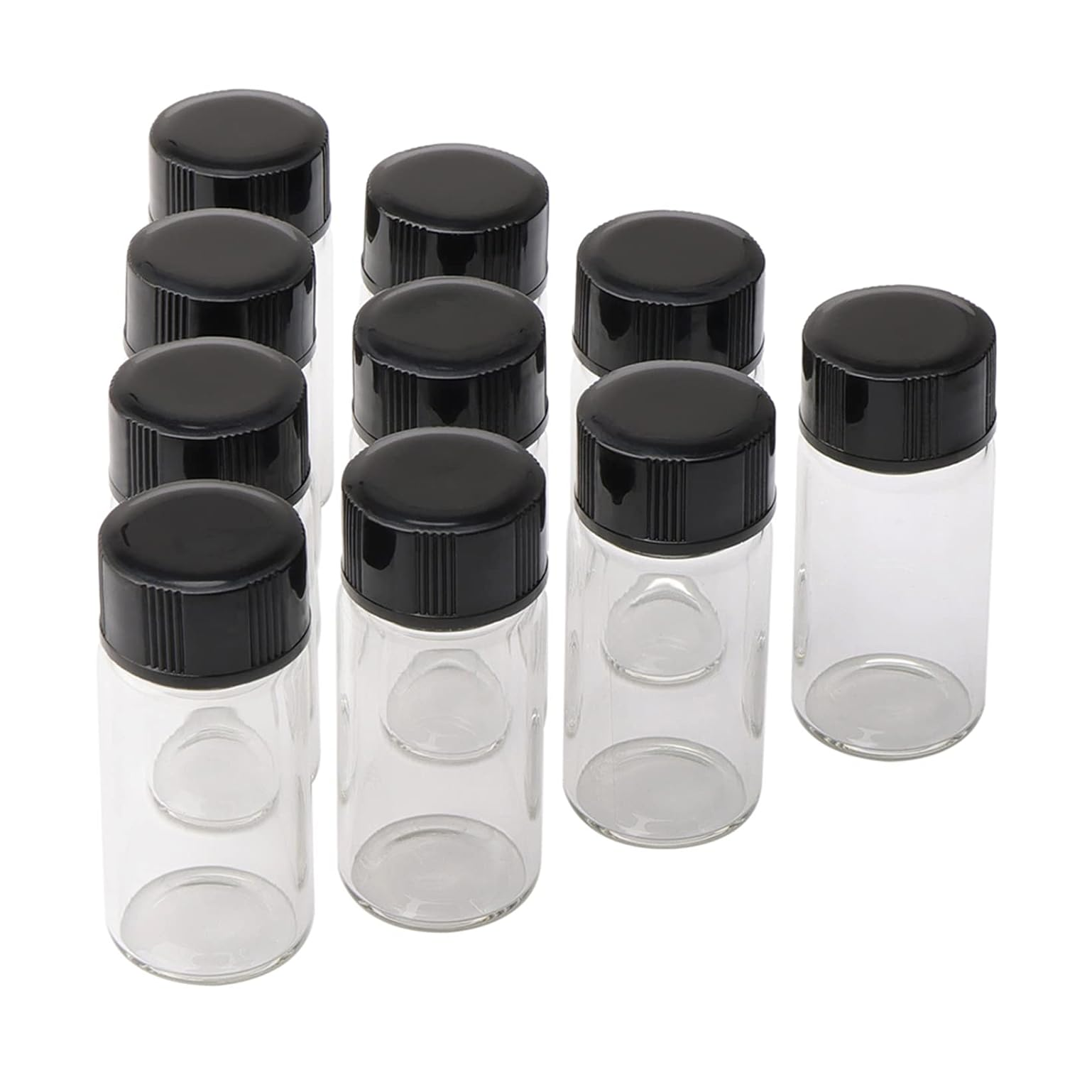 JIUWU 10 Pack 5Ml Clear Glass Vials with Screw Caps, Small Sample Bottles for Lab, for Essential Oil, Perfume and Liquids
