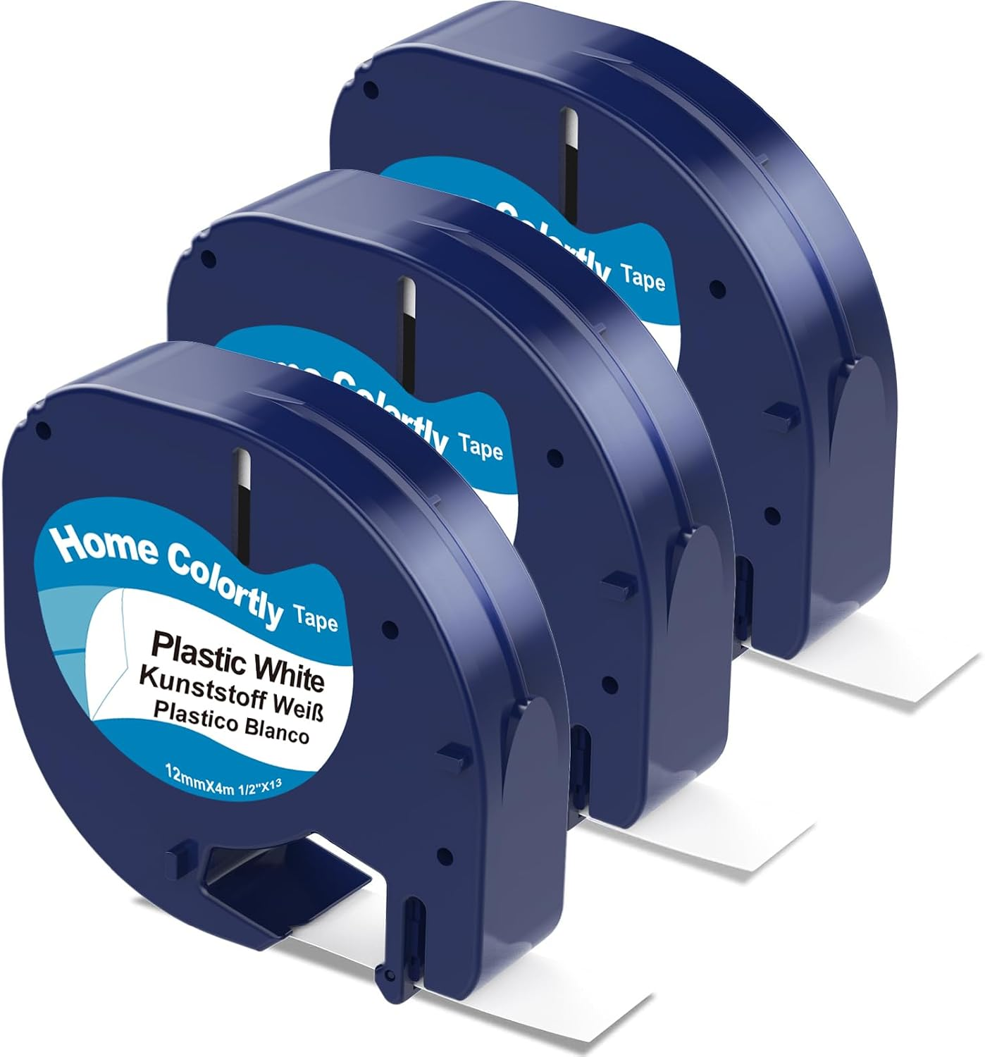 3-Label Tape Compatible with DYMO Label Tape Plastic White 12Mm X 4M