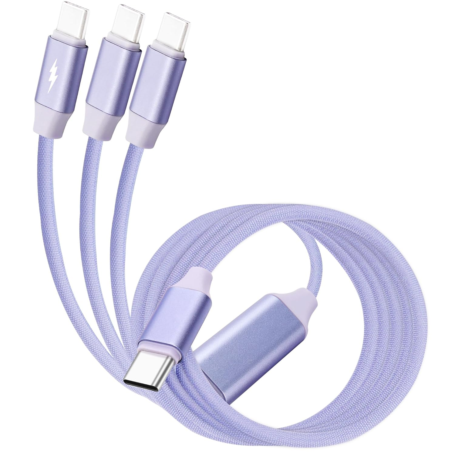 6A USB C to USB C Cable Splitter Fast Charging Cord 66W Type C Male 1 to 3 Male Multi Quick Charger Data Wire for Laptop/Tablet/Phone-1.5M/4.9Ft