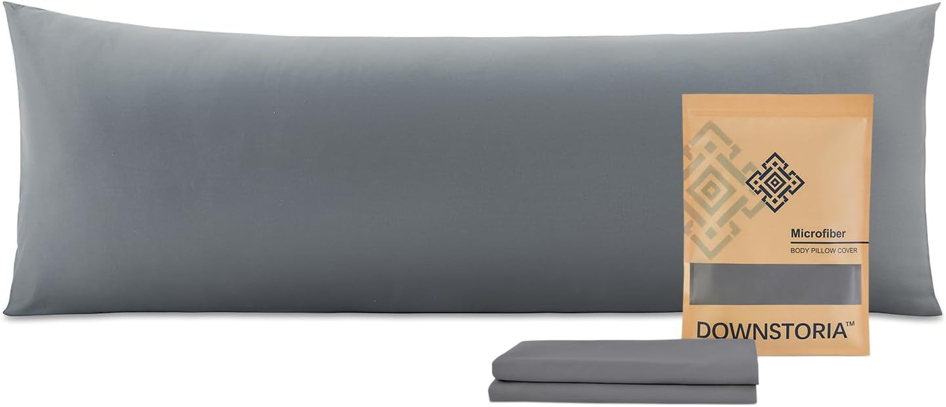 Body Pillow Pillowcase, Ultra Soft Microfiber Long Pillow Cover, Envelope Closure Large Pillow Cases 20X54 Inch (Dark Gray)