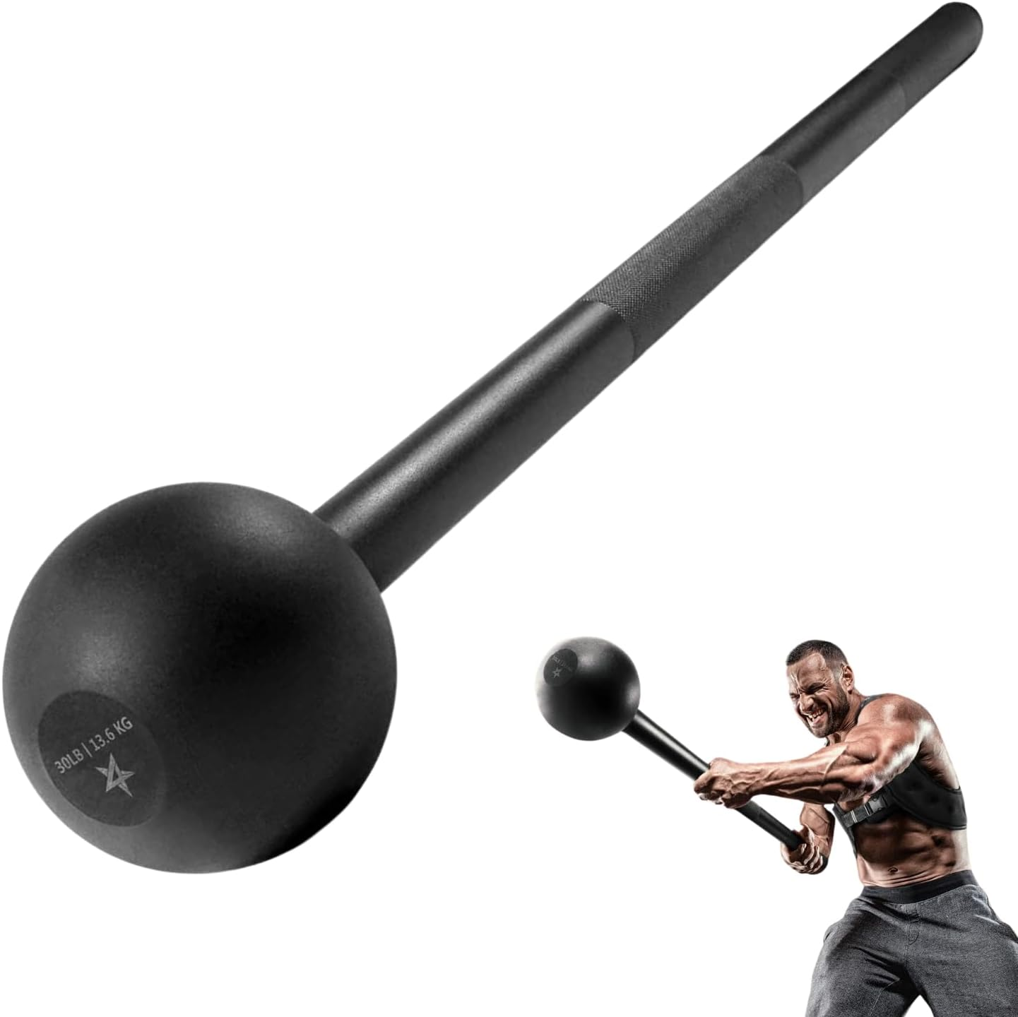 Yes4All Steel Mace Bell for Comprehensive Strength Training - Supports Full Body, Muscle Development, Shoulder, Grip, and Forearm Workouts - Available in 5, 7, 10, 15, 20, 25, and 30 LB for Both Men and Women