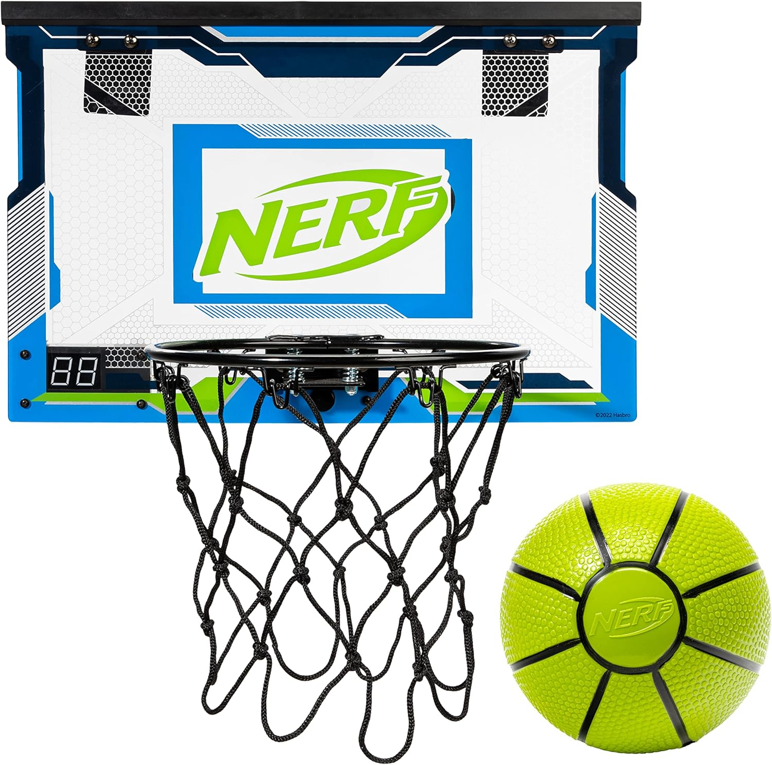 NERF Over The Door Mini Basketball Hoop Set - Pro Hoop Mini Hoop Set Foam Bas... - Picture 8 of 14