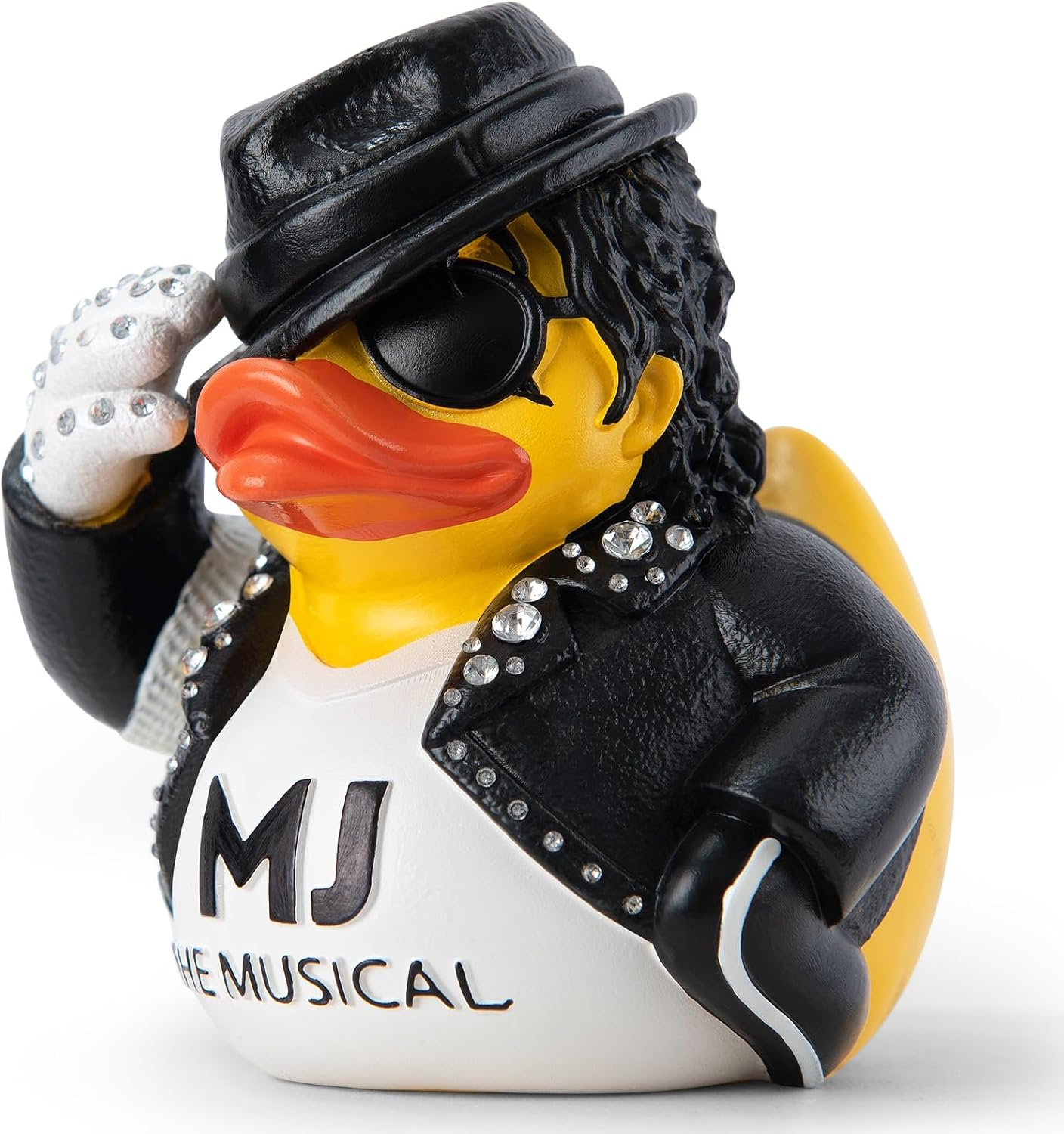 Michael Jackson Duck Figurine, White Glove Design with Rhinestones, Decorativ...