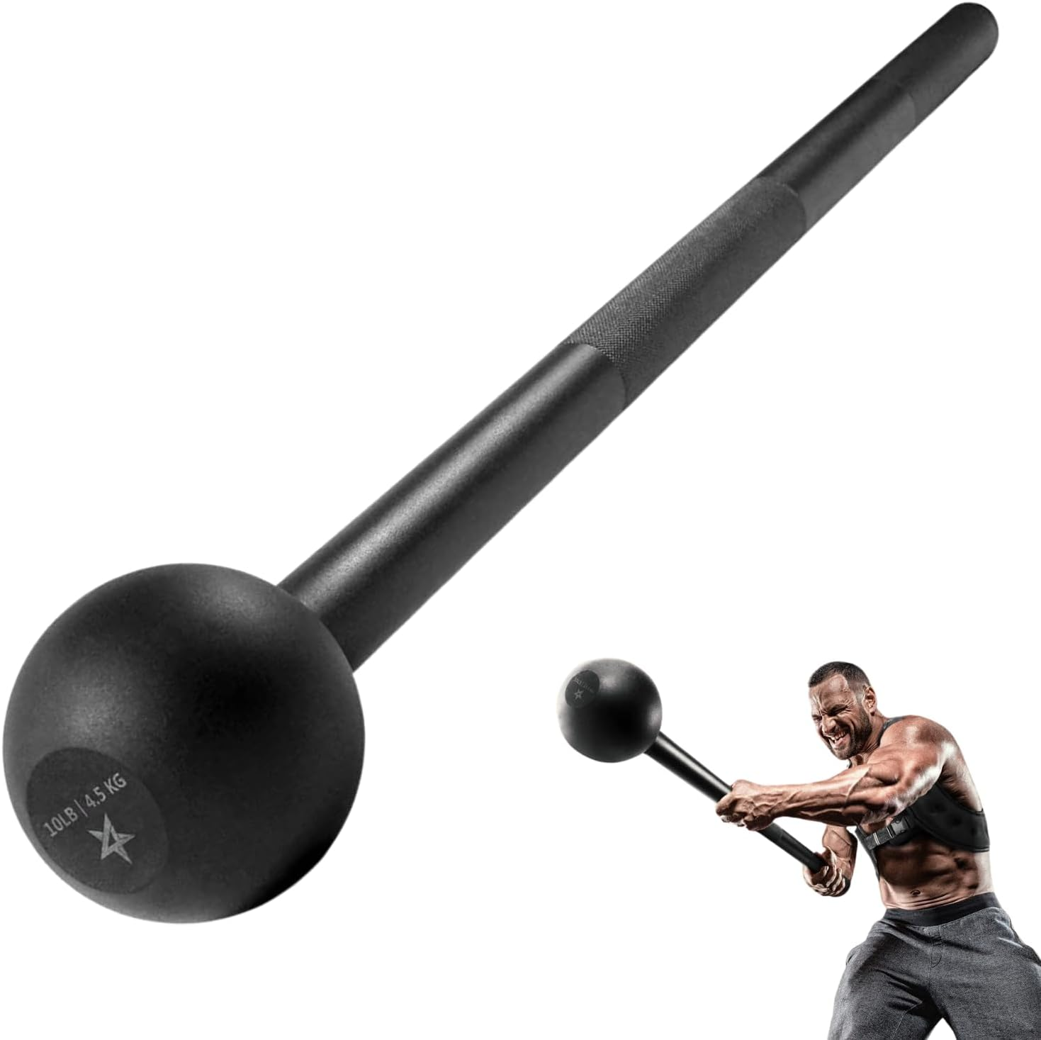 Yes4All Steel Mace Bell for Comprehensive Strength Training - Supports Full Body, Muscle Development, Shoulder, Grip, and Forearm Workouts - Available in 5, 7, 10, 15, 20, 25, and 30 LB for Both Men and Women