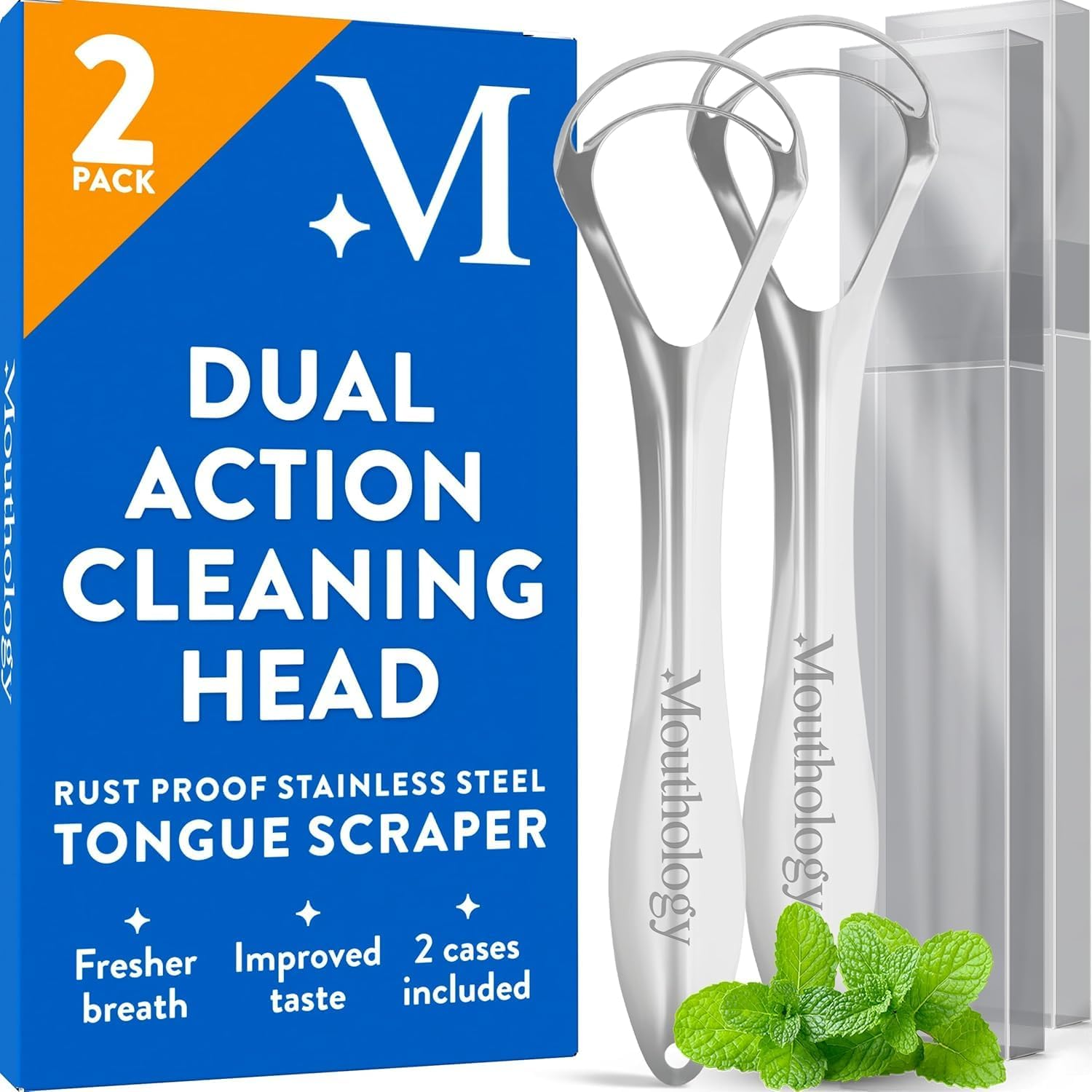 Tongue Scraper for Adults (2 Pack), Reduce Bad Breath, Metal Tongue Scraper, Tongue Cleaner, Tongue Scraper, Stainless Steel Tongue Scraper, Tongue Cleaner for Adults, Tongue Scrubber