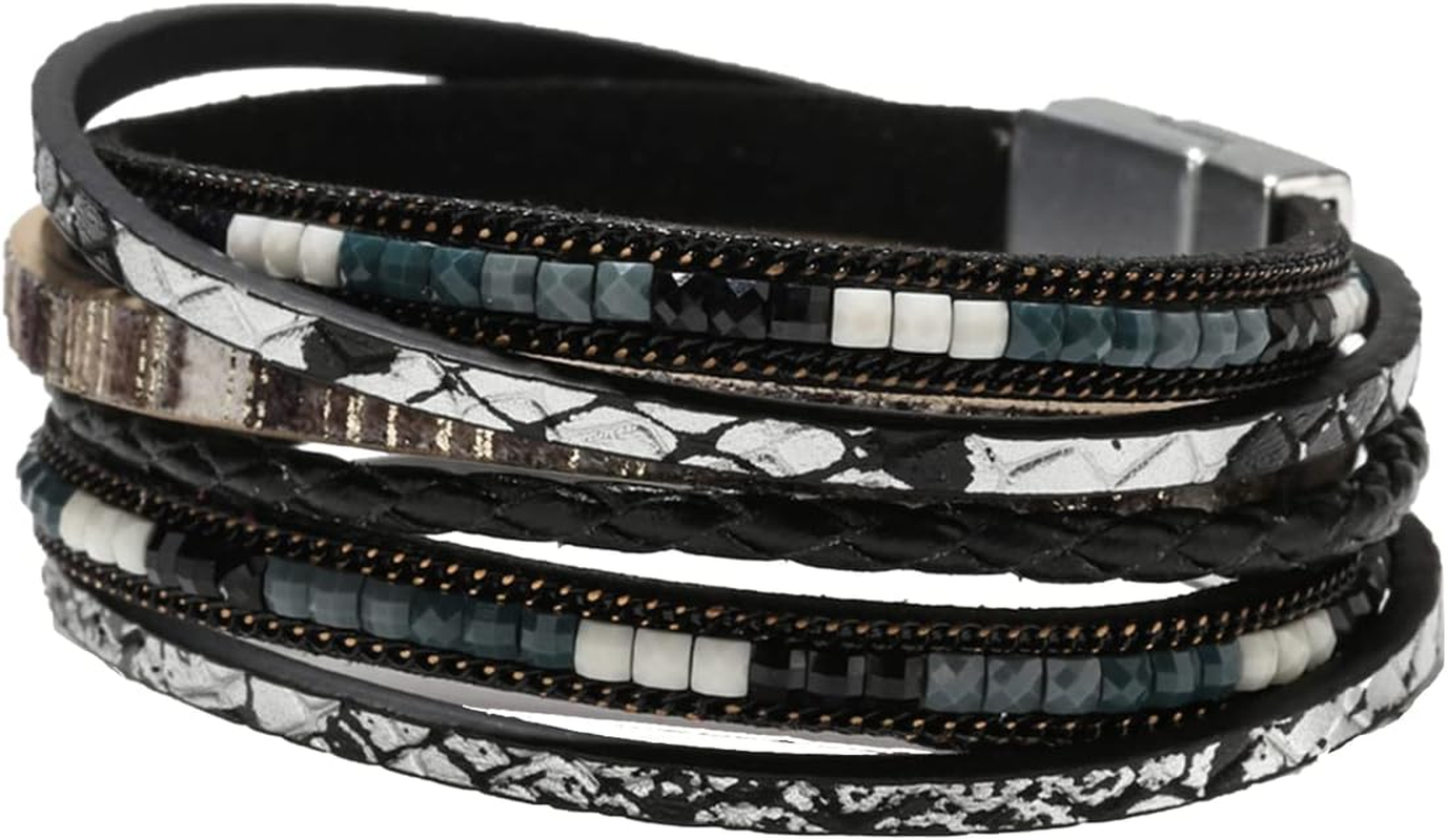 Boho Bracelets for Women Leather Bracelets for Women Wrap Bracelet Stackable Bracelets Boho Jewelry