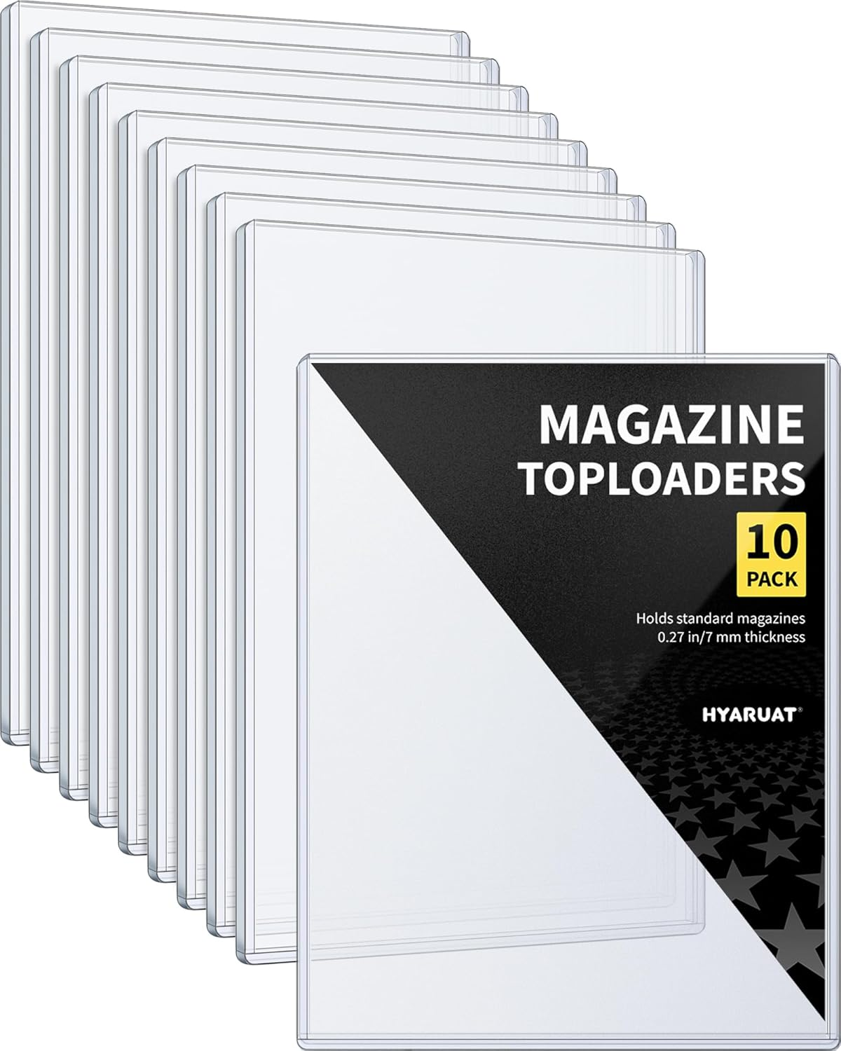 HYARUAT agazine Toploaders - 7 Thick Plastic Sleeves, 9x11.5 Top
