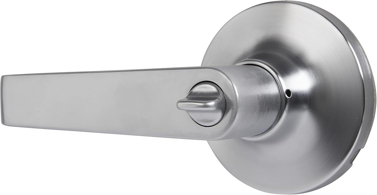 Commercial - Light Duty Privacy Door Lever, Satin Chrome Finish - Meets ANSI Grade 2 Standards and Is ADA Compliant