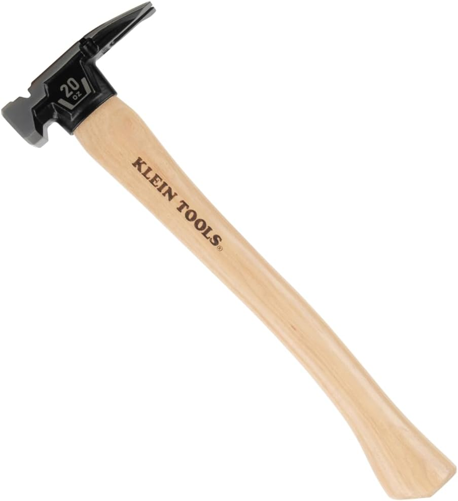 H80920HS Smooth Face Hammer with Straight Claw, 20-Ounce Forged Steel, Hickory Handle, California Framing Style, Magnetic Nail Starter, and Extra-Large Squared Strike Face