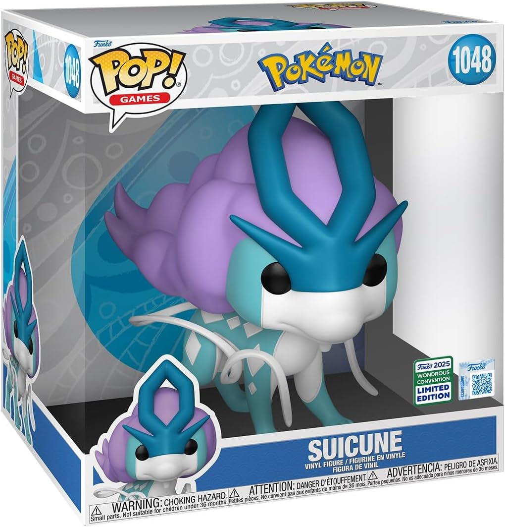 Pop! Jumbo: Pokemon - Suicune - Amazon Exclusive - 2025 Wondercon Comic Con - Collectable Vinyl Figure - Gift Idea - Official Merchandise - Toys for Kids & Adults - Cartoon/Animation Fans