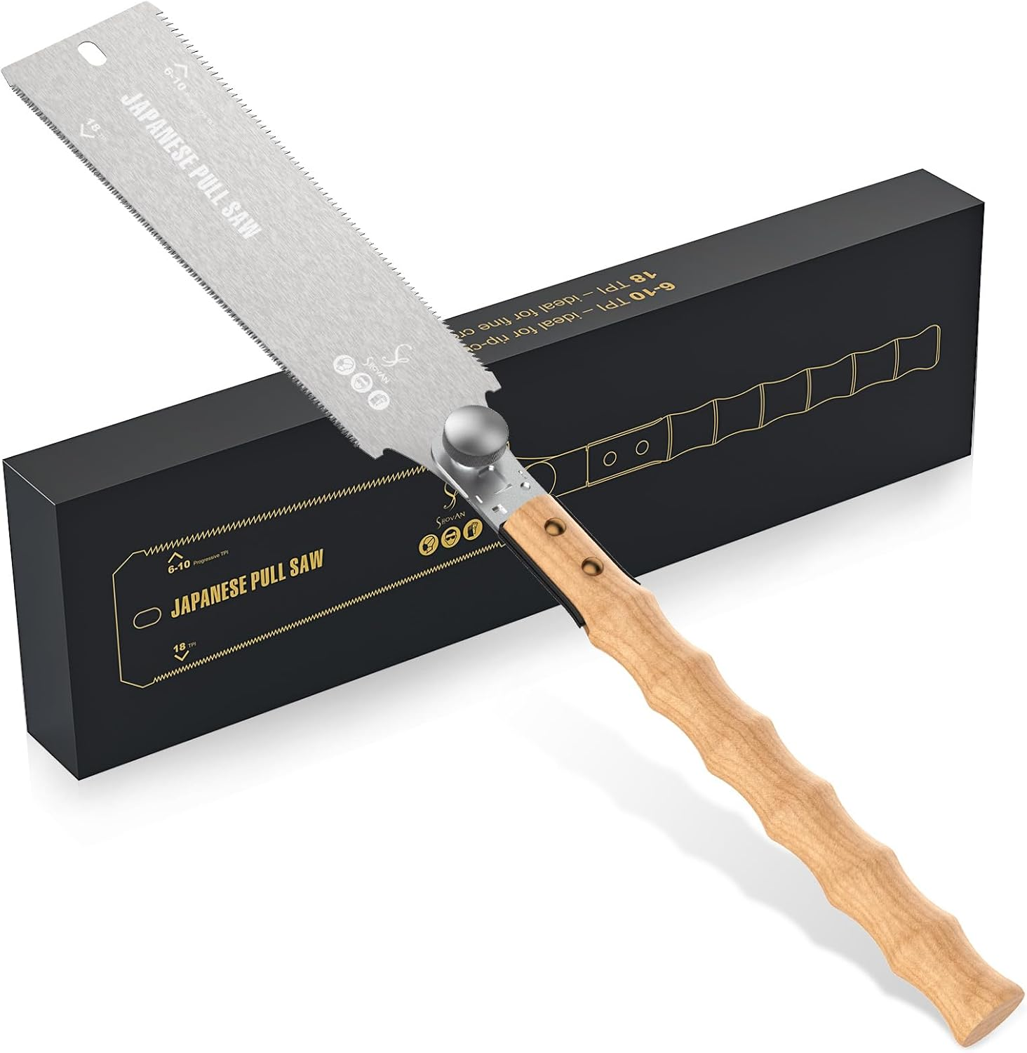 Profi Ryoba Japansäge, Abnehmbar Handsäge 233Mm Aus SK5 Karbonstahl, Doppelte Kante Progressiv 6-10/18 Zpz Holzsäge Für Heimwerk Japanische Säge Feinsäge Für Querschnitt, Längsschnitt