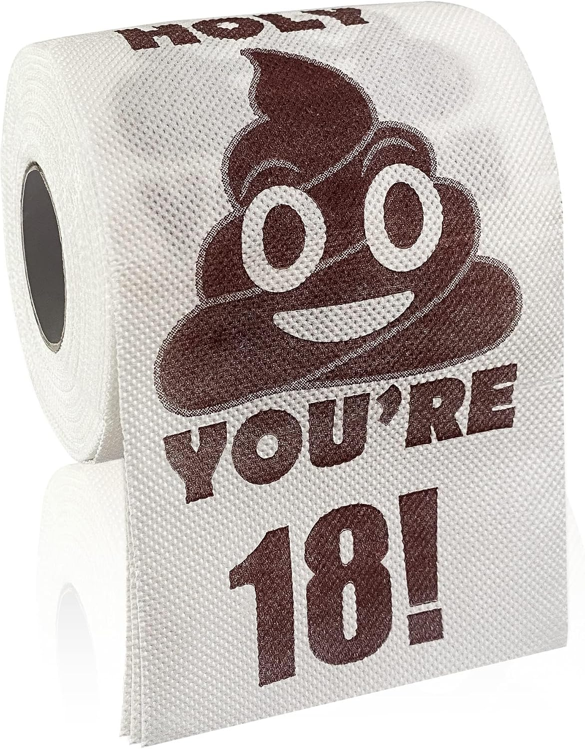 Happy 18Th Birthday Gifts, 3-Ply Funny Toilet Paper Roll, Holy Poop You'Re 16 Printed Gag Gift, Pranks & Surprises Bathroom Decor for Boys Son Girls, Cheers to 18 Bday Party Supplies, 4X4''