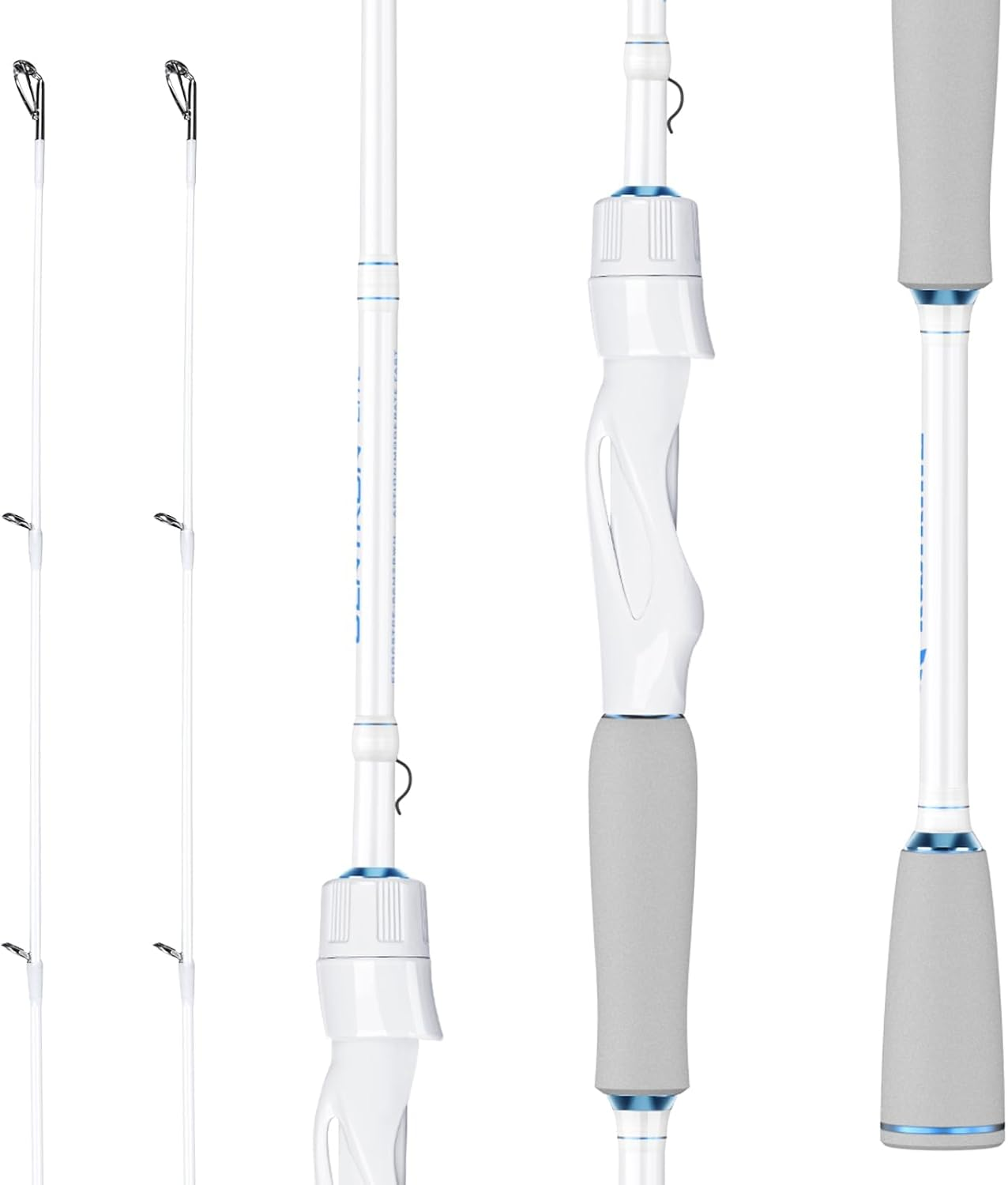 Centron Lite Twin Tip Rods, IM6 Graphite Blanks, Twin Tip Rods, Stainless Steel Guides with Ceramic Rings, Split or Full Rear EVA Handle Design, Drop Shot Hook Keeper