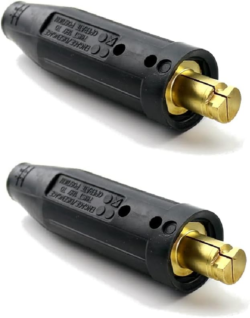 2-Pk Tweco-Lenco Style Twist-Lock Insulated Male Connector for Welding Cable 3/0-4/0 (70-95Mm) in Miller Lincoln ESAB Welders (Pack of 2 Male Connectors)