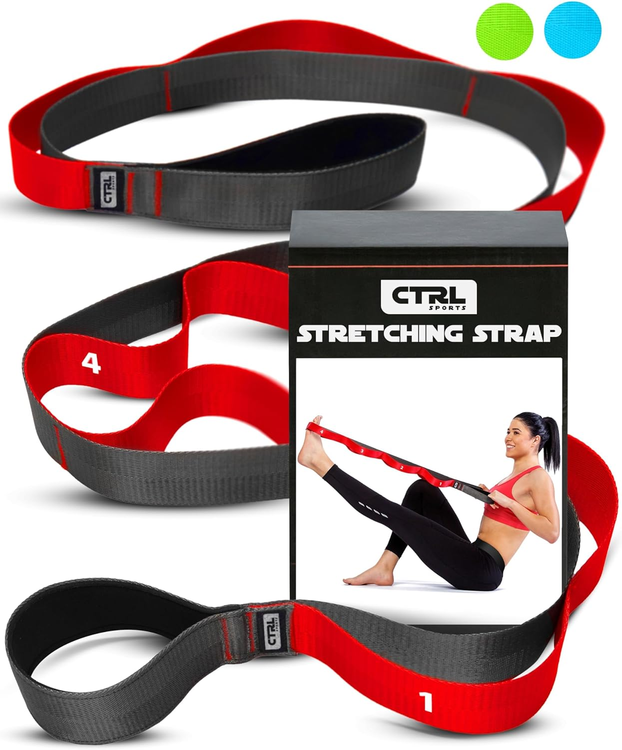 Stretching Strap with Loops - Non Elastic Stretch Band for Physical Therapy