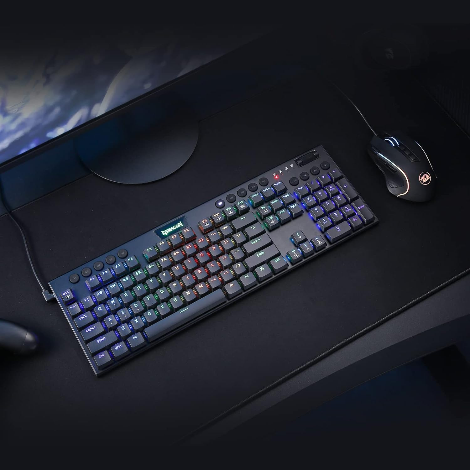 Redragon K619 Horus RGB Mechanical Keyboard, Ultra-Thin Designed Wired Gaming... - Picture 9 of 15